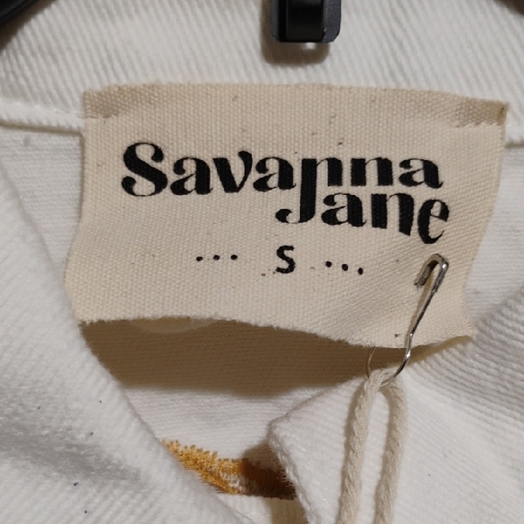 SALE! Savanna Jane Denim Distressed Jacket/Sequin Indian Head Embroidery (X1) - Picture 3 of 4